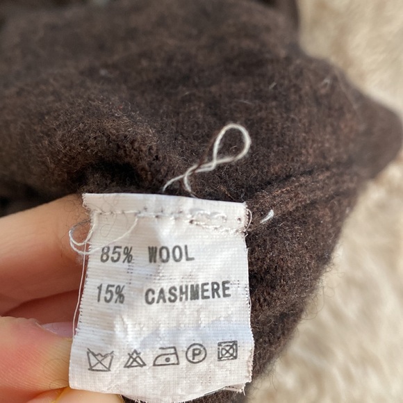 Cashmere / wool blend brown turtleneck - Picture 3 of 4